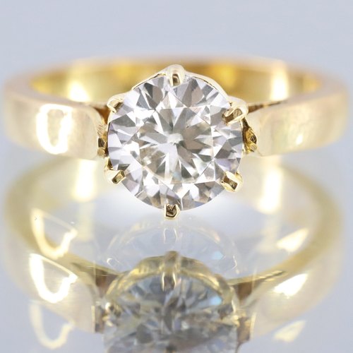 PMKK GEMS Moissanite   moissanite Ring, for Party Wear  , Color : Gold 