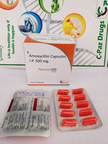 Pazmox-500 Amoxicillin Capsule, Packaging Type : Box