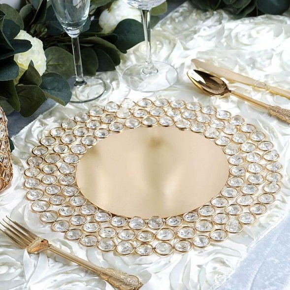  Round Polished Crystal Glass Tray, for Food Serving, Feature : High Quality