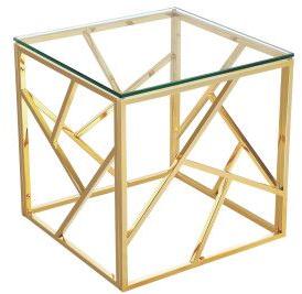  Square Polished Glass Metal Table, for Home, Hotel, Restaurant, Pattern : Plain