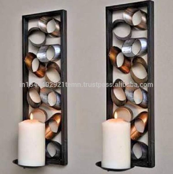  Metal Wall Candle Holder, for Home Decoration, Packaging Type : Carton Box, Thermocol Box