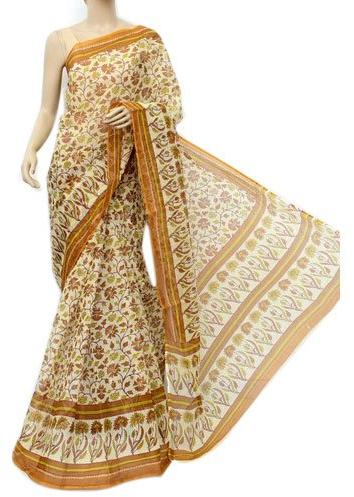 Printed cotton saree, Saree Length : 6.3 m