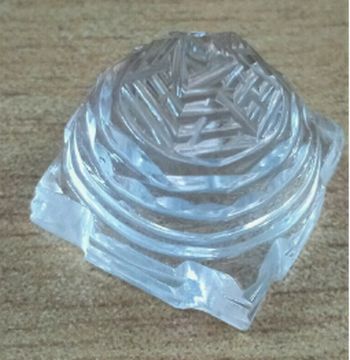 Non Coated Crystal Sphatik Sri Yantra, for Home Decoration, Worship, Packaging Type : Standard