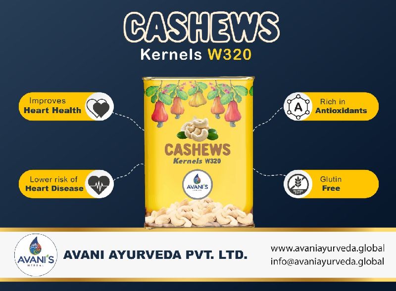W320 cashew, Packaging Type : Packet
