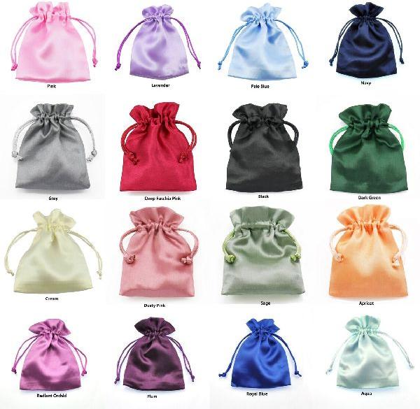 Satin Drawstring Bag (custom) for wedding accessories - Polkadot Box
