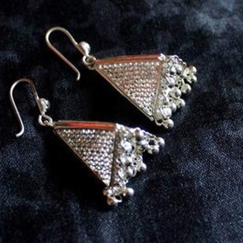 Advaita Handicrafts Silver Jhumka Earrings, Specialities : Fine Finishing, Corrosion Proof