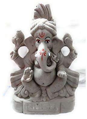 15 Inch Clay Ganesha Statue, for Home Decor