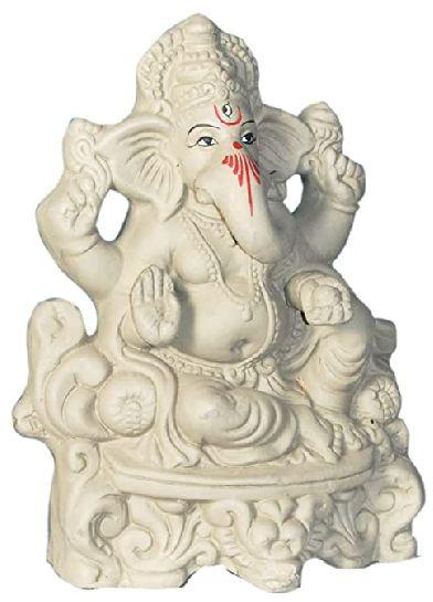 24 Inch Clay Colored Ganesha Statue, for Home Decor
