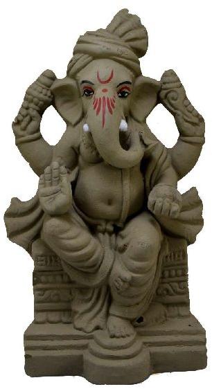 6 Inch Clay Colored Ganesha Statue, for Home Decor