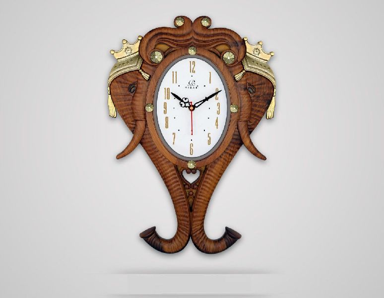 Plastic Elephant Head Wall Clock, Display Type : Analog