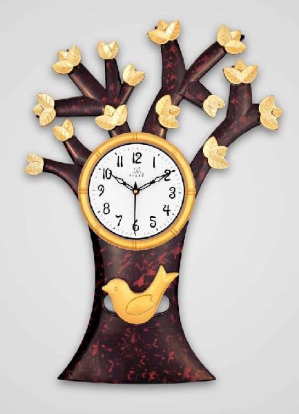 Plastic Tree Shape Wall Clock, Display Type : Analog