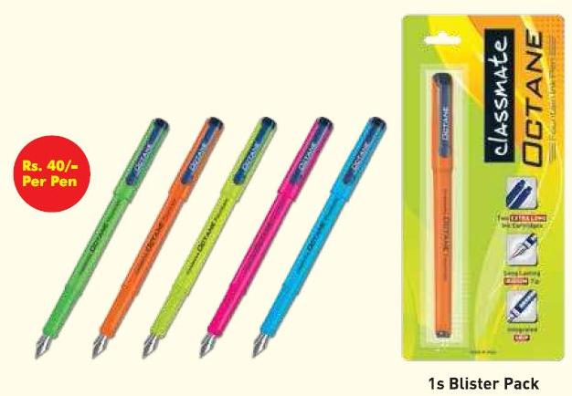 Classmate Octane Fountain Pen, Length : 4-6inch
