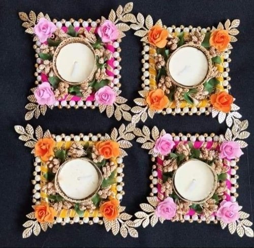 T Light Floral Candle