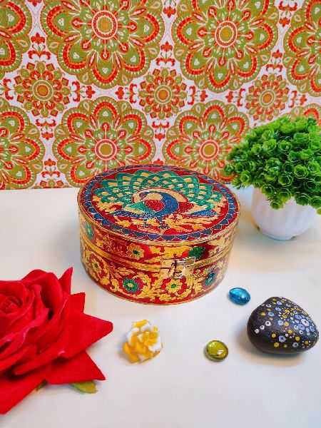 Wooden dry fruit box, Size : 6.5 inches diameter