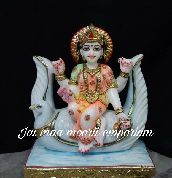 Polished Marble bhrahmani mata statue, for Home, Office, Feature : Fine Finishing
