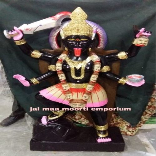 Painted Marble Kali Mata Statue, Color : Black