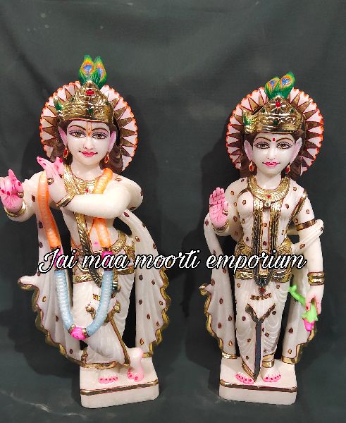 Polished Marble Radha Krishna idols, for Home, Feature : Fine Finishing