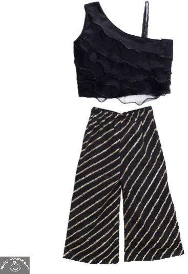 Black Palazzo and Crop Top