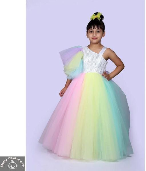 Girl Rainbow and White Gown