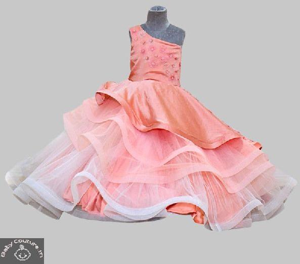 Lace Girls Amber Satin Gown, Occasion : Party Wear