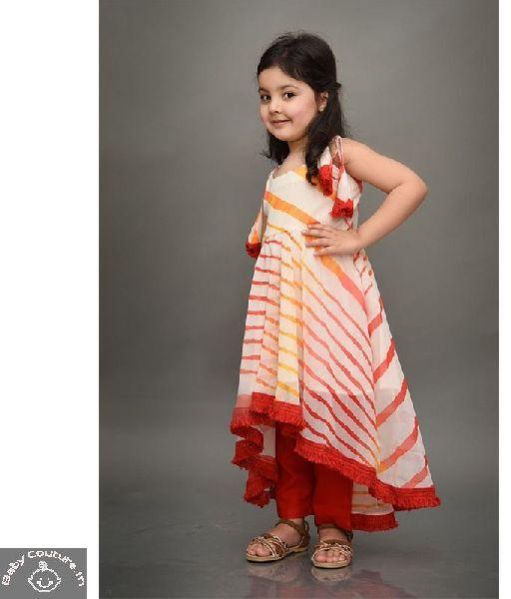 Girls High Low Kurta With Pants
