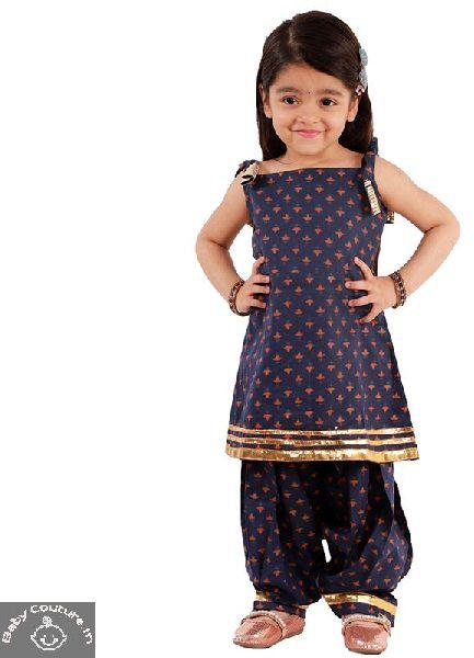 ChikkaPikka Girls Kurta Salwar Set, Color : Blue