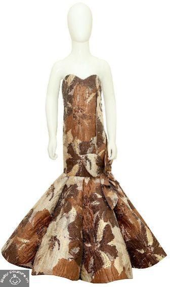 Off Shouldered Walnut Brownie Girls Dress
