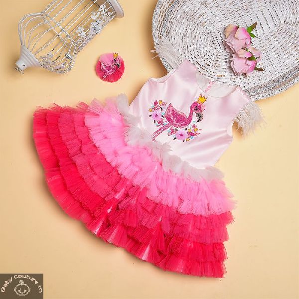 Teeni’s Patchwork Net Dress, Color : Pink
