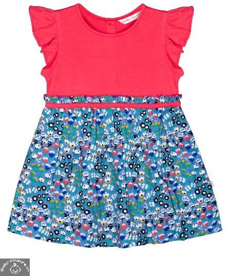 Budding Bees printed Kids dress, Color : Pink Blue