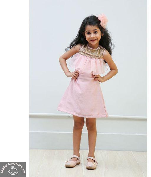 Stunning A- Line Girls Dress, Color : Dusty Rose