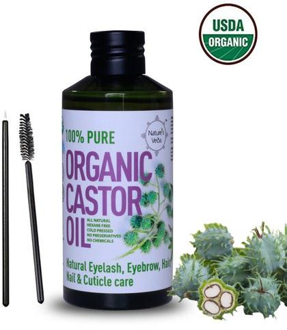Nature's Veda Organic Castor Oil, for Skin care, Beauty, Packaging Size : 150 ML bottle