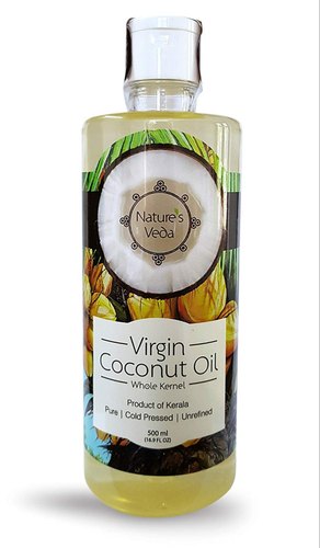 Nature's Veda Virgin Coconut Oil, Packaging Size : 500 ML Bottle