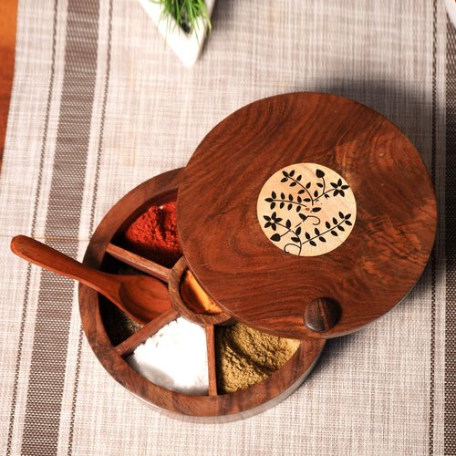 7 Compartment Wooden Spice Box