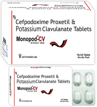 Cefpodoxime Proxetil and Potassium Clavulanate Tablets, Packaging Type : Strip