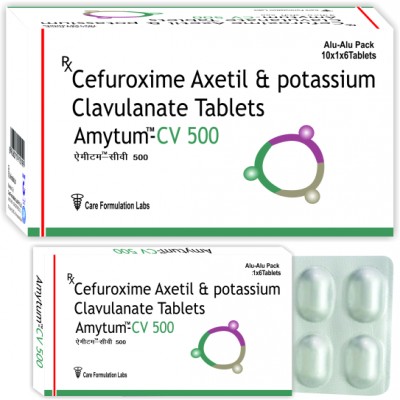 Cefuroxime Axetil and Potassium Clavulanate Tablets, Packaging Type : Strip