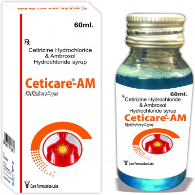 Cetirizine Hydrochloride and Ambroxol Hydrochloride Syrup, Packaging Size : 60 ml