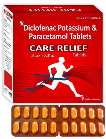 Diclofenac Potassium and Paracetamol Tablets, Packaging Type : Strip