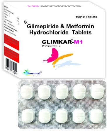 Glimepiride and Metformin HCl Tablets, Packaging Type : Strip
