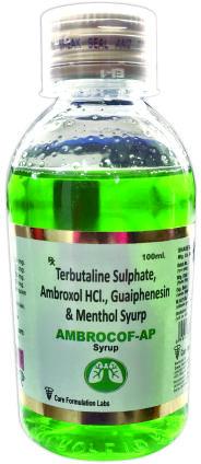 Terbutaline Sulphate Ambroxol HCl Guaiphenesin and Menthol Syrup