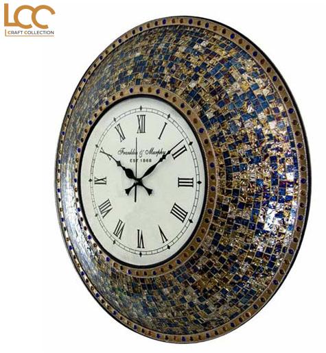 Lcraft Collection Multicolor Mosaic Wall Clock, for Home, Office, Decoration, Display Type : Analog