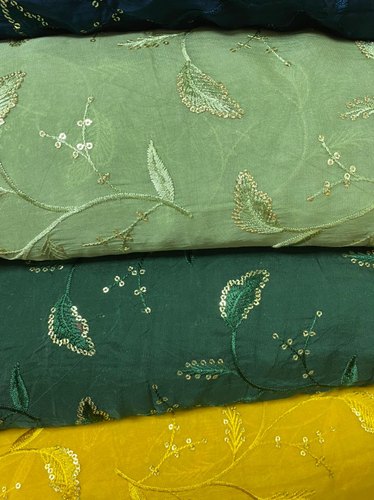 Organza Embroidered Fabric, Width : 44inch