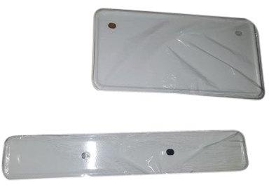 Rectangular Stainless Steel Universal Number Plates, Color : White