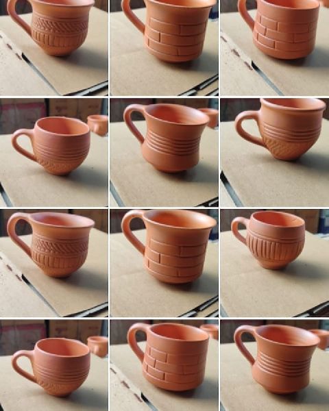  Round Non Polished Terracotta Tea Cups, for Drinking Use, Capacity : 0-100ml