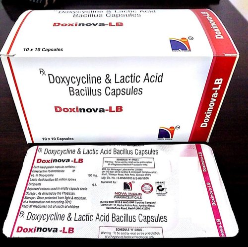 Doxinova-LB doxycycline hydrochloride capsule, Packaging Size : 10x10 Alu Alu