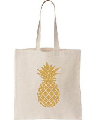 COTTON TOTE BAG WITH YELLOW PRINT, for College, Office, School, Size : Multisizes