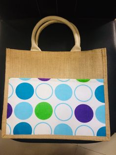 JUTE BAG WITH PRINTED COTTON POCKET, for Daily Use, Packaging, Shopping, OFFICE, COLLEGE, Size : Multisizes