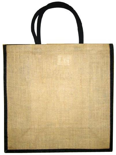 JUTE SOPPING BAG WITH DYED GUSSET AND HANDLE