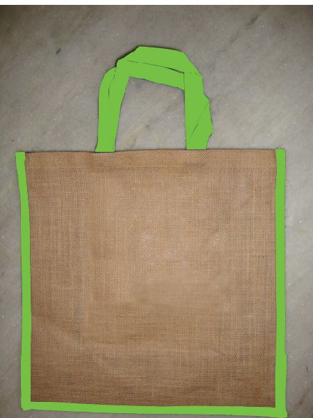NATURAL JUTE BAG WITH ONE COLOUR DYED GUSSET