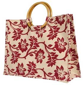 NATURAL JUTE BAG WITH ONE COLOUR PRINT .