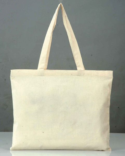NATURAL UNPRINTED COTTON BAG WITH SELF HANDLE